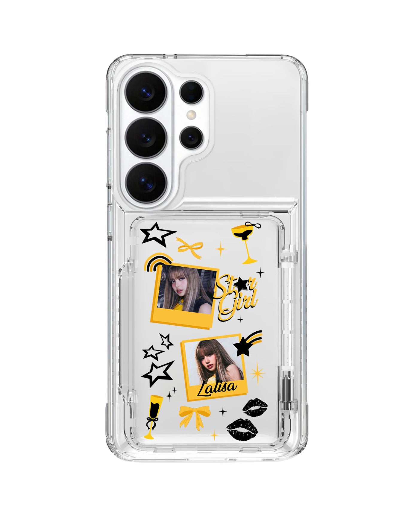 Android Crystal Wallet Standing Case - Face Grid Lisa