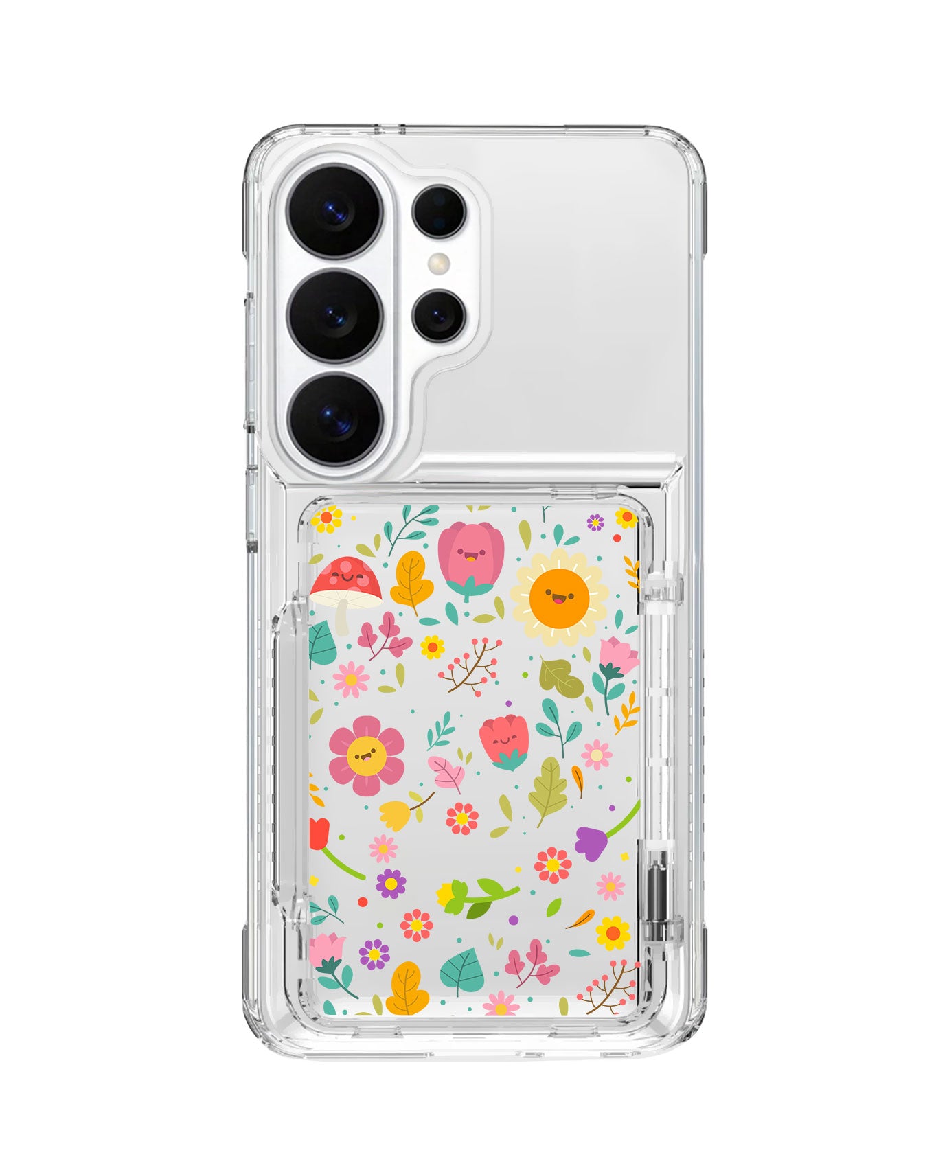 Android Crystal Wallet Standing Case - Fun Floral