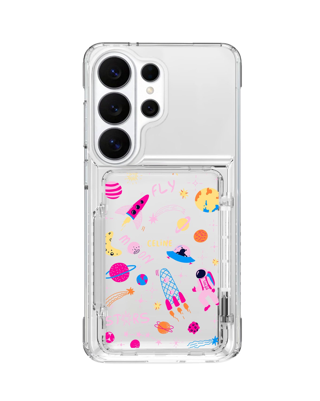 Android Crystal Wallet Standing Case - Happy Space