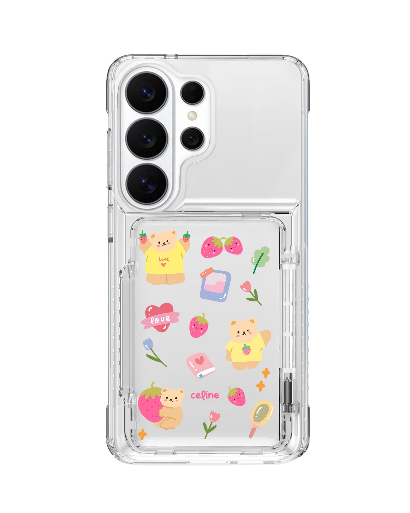 Android Crystal Wallet Standing Case - Love Berry