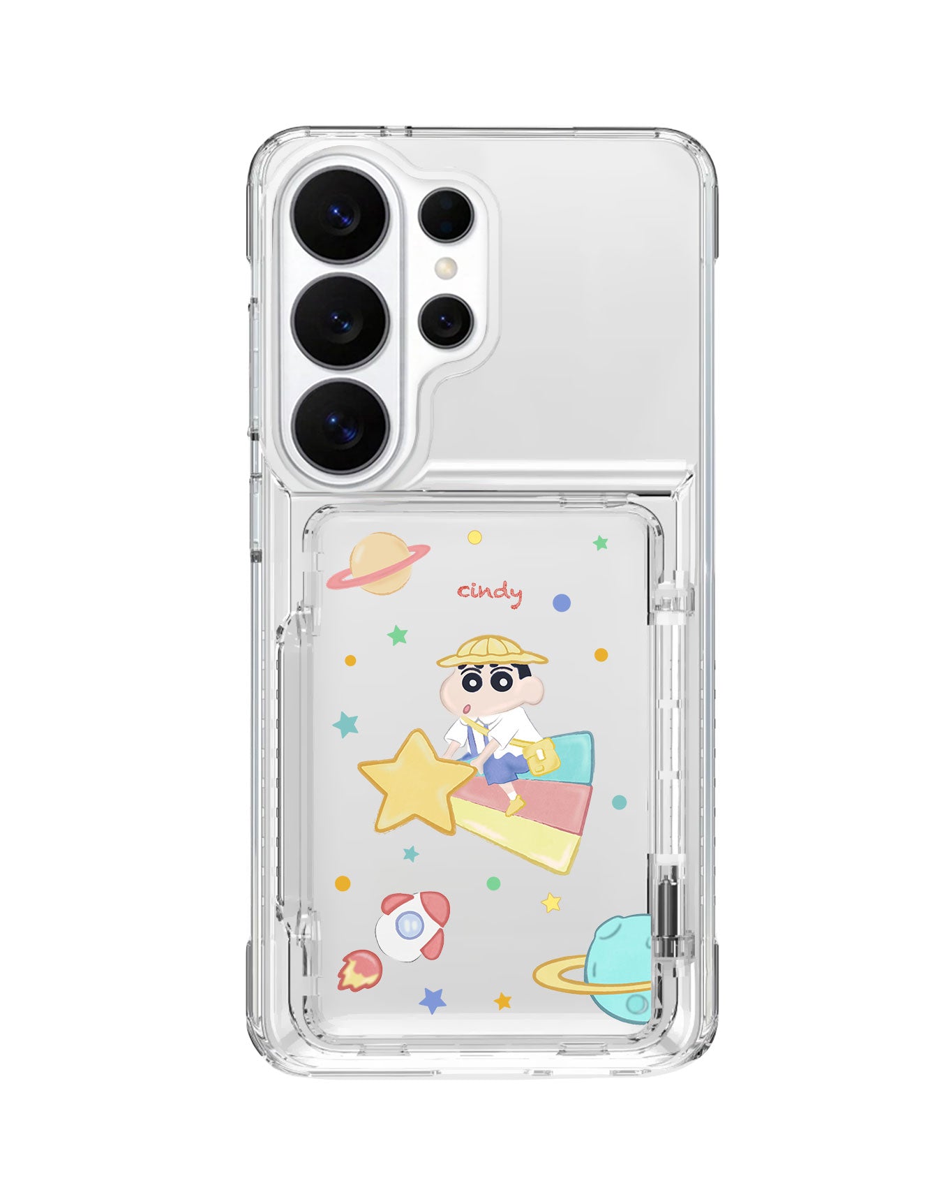 Android Crystal Wallet Standing Case - Shinchan Sky