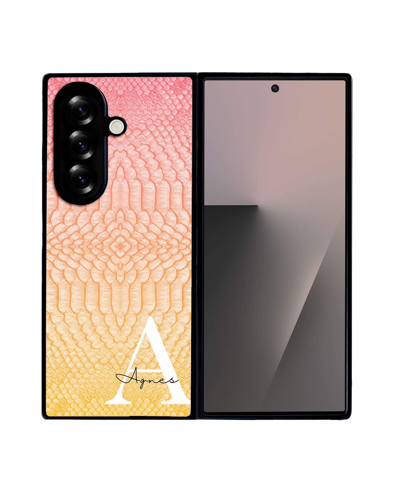 Android Premium Glam Case - Peach Yellow Serpentine