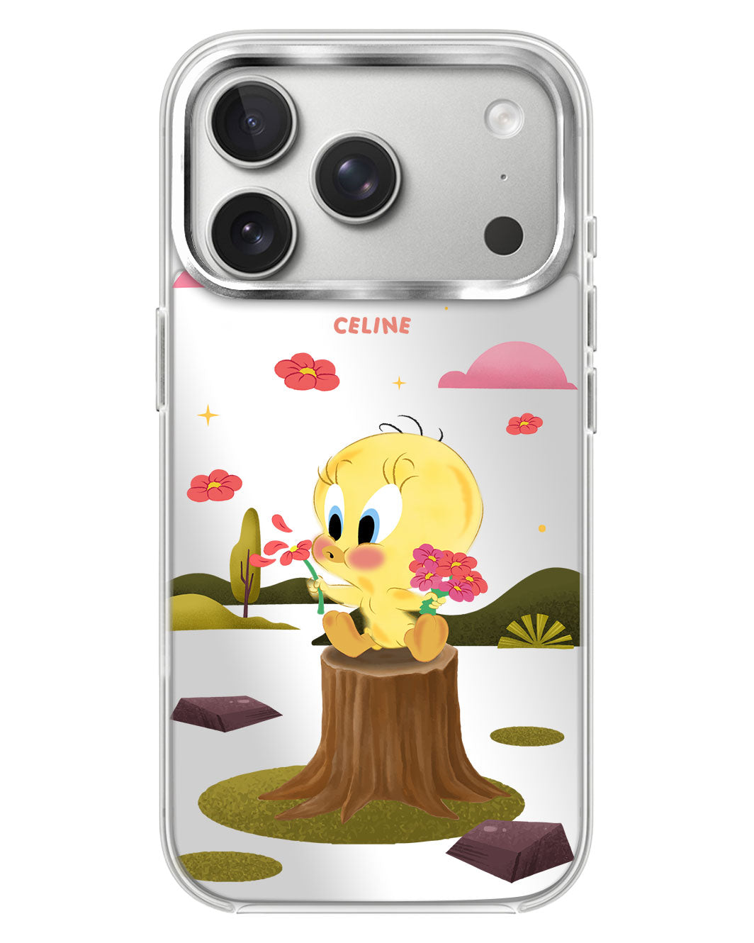 iPhone Mirror Case - Tweety Flower