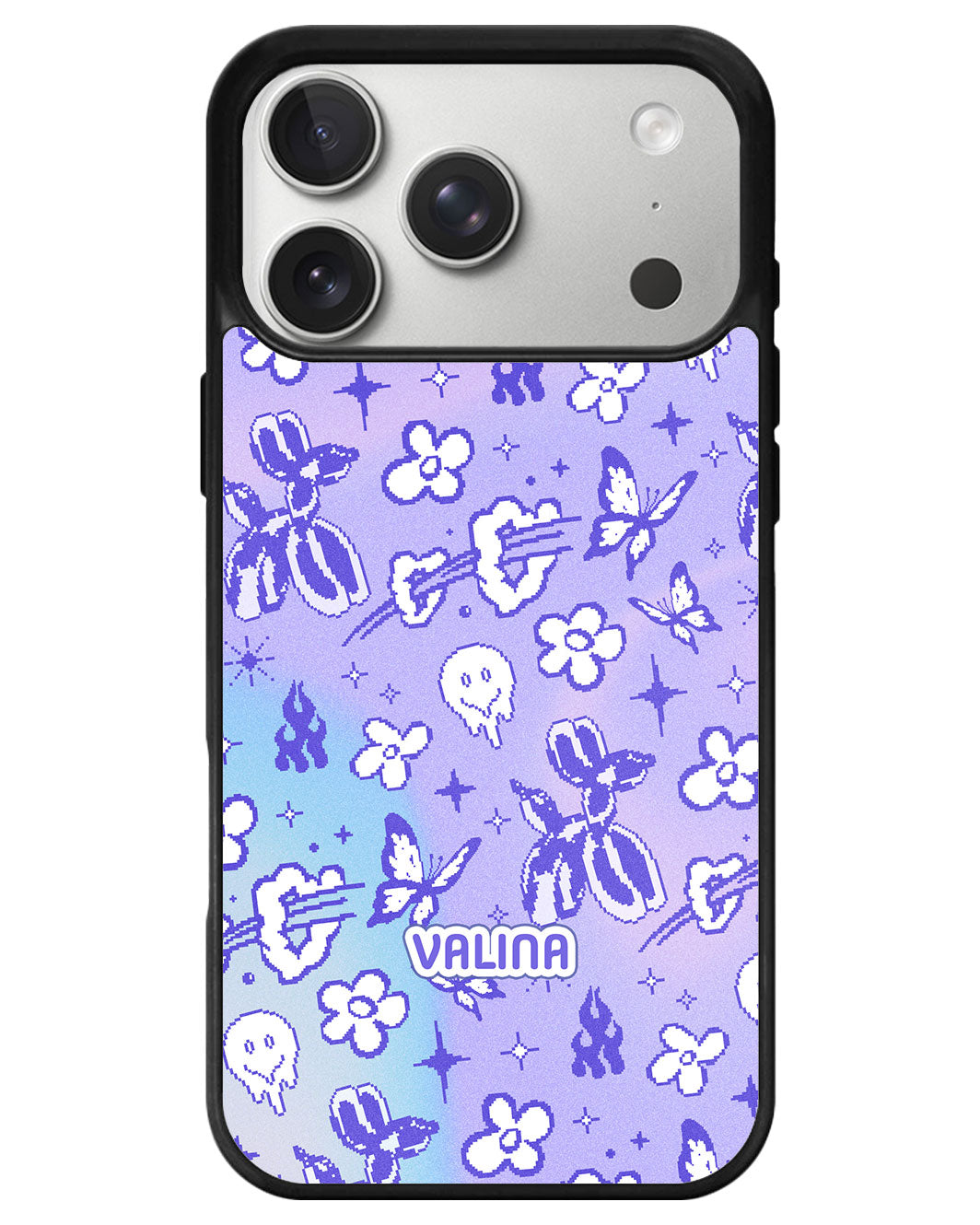 iPhone Premium Glam Case - Purple Glitch