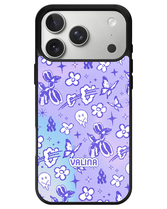 iPhone Premium Glam Case - Purple Glitch