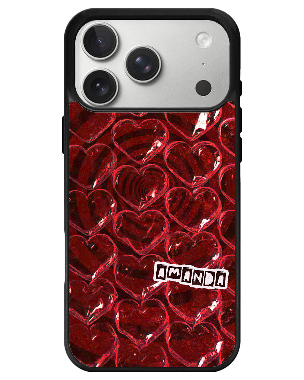 iPhone Premium Glam Case - Spiral Hearts