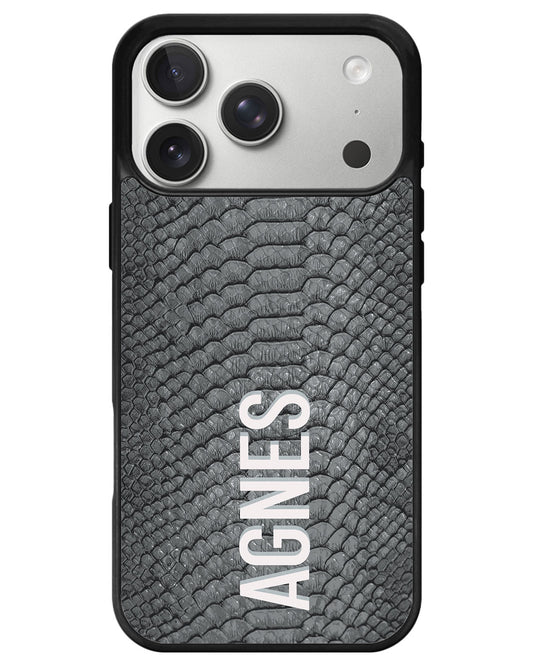 iPhone Premium Glam Case - Charcoal Serpentine