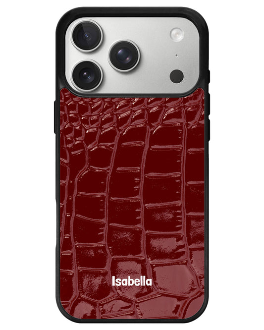 iPhone Premium Glam Case - Crimson Croc