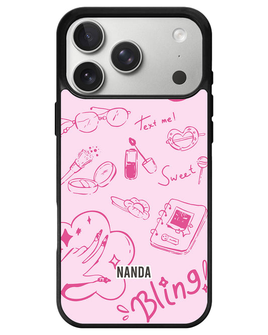 iPhone Premium Glam Case - Girly Notes