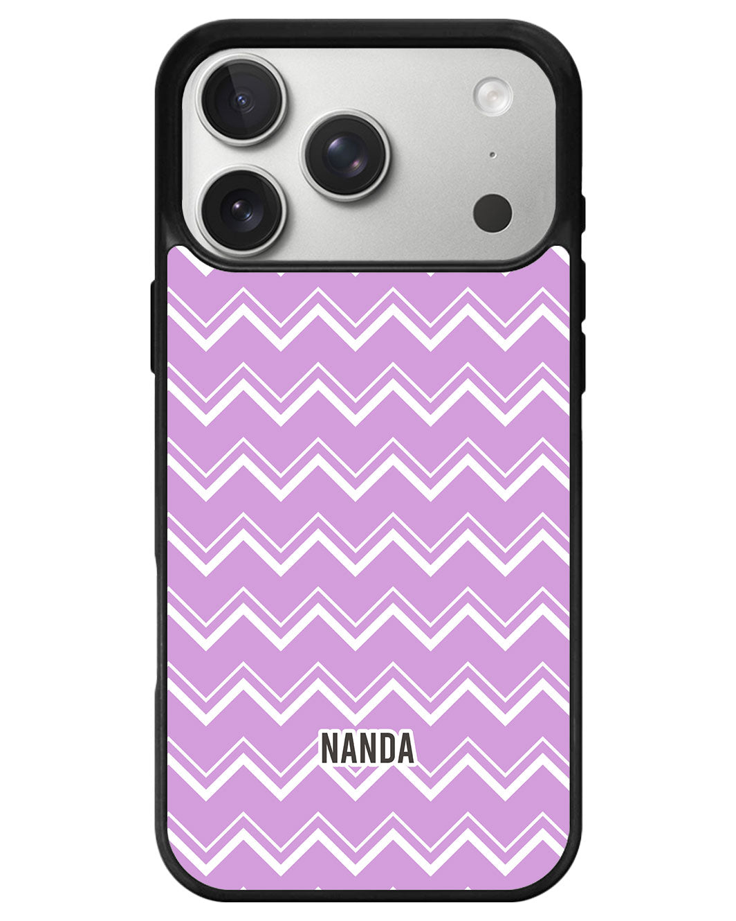 iPhone Premium Glam Case - Lavender Zigzag