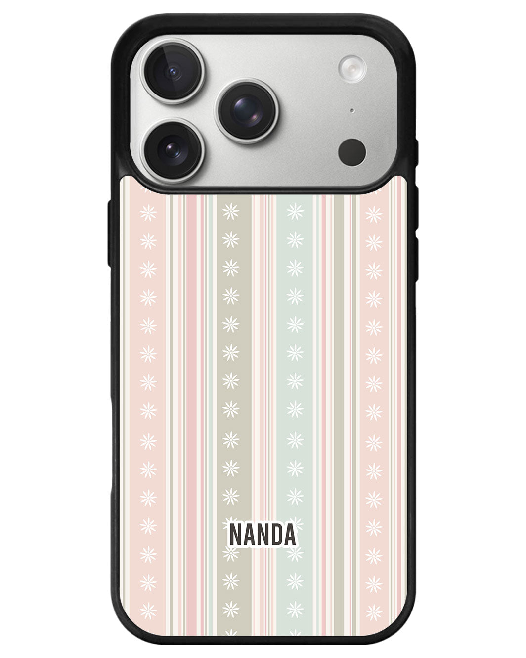 iPhone Premium Glam Case - Soft Bloom Stripes