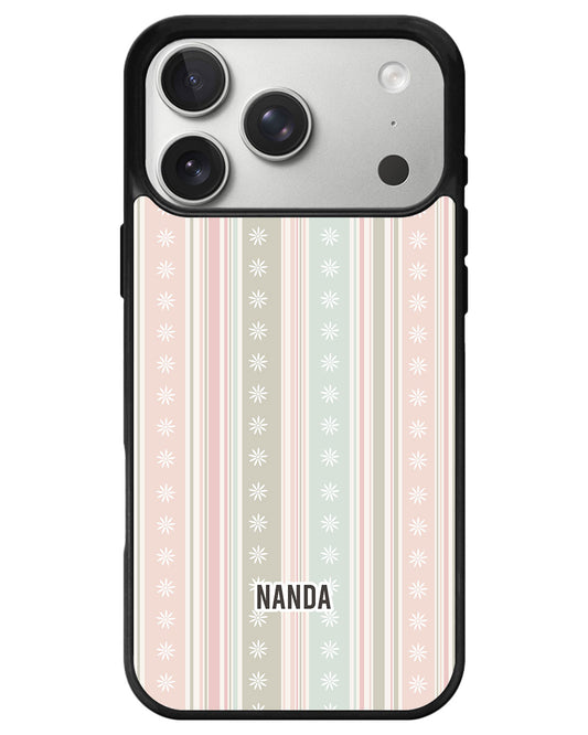 iPhone Premium Glam Case - Soft Bloom Stripes
