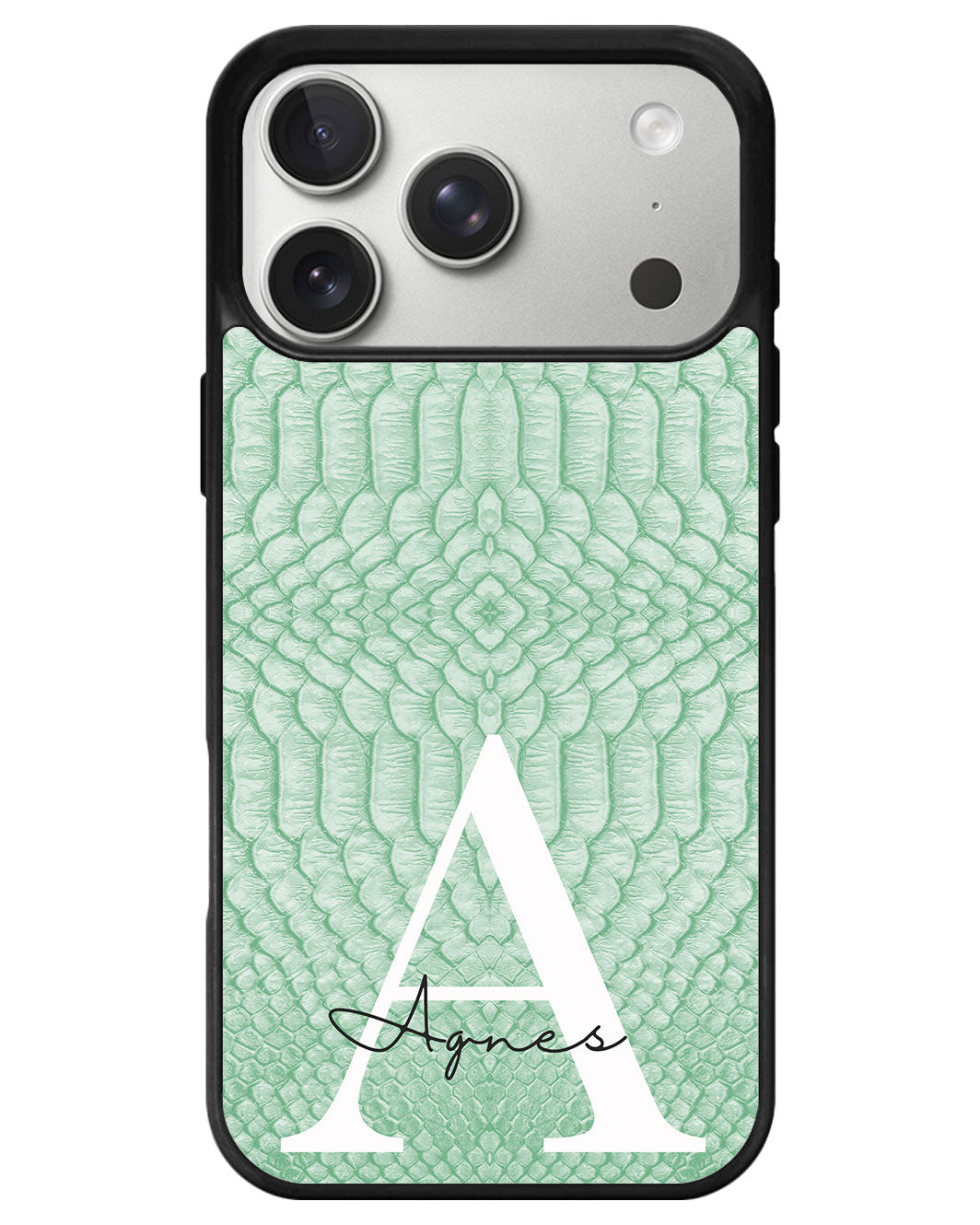 iPhone Premium Glam Case - Mint Green Serpentine