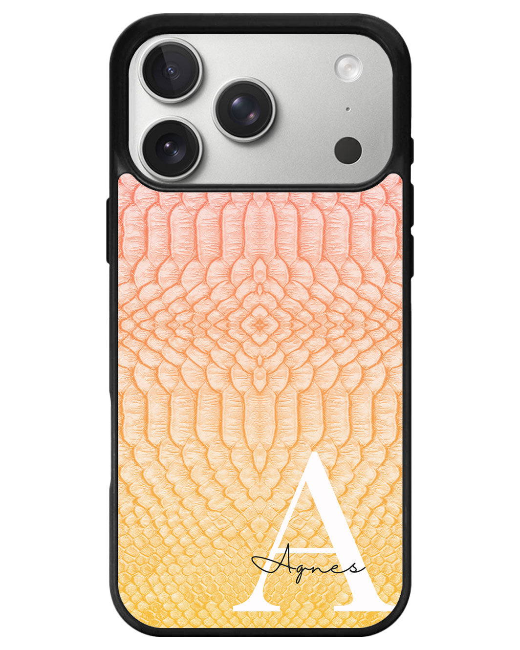 iPhone Premium Glam Case - Peach Yellow Serpentine