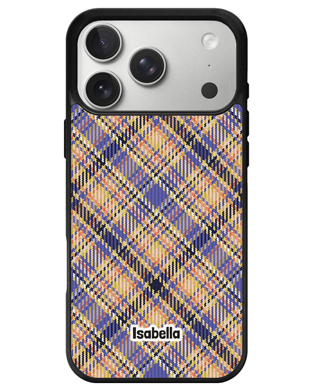 iPhone Premium Glam Case - Golden Plaid