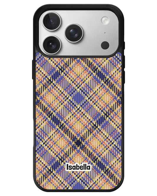iPhone Premium Glam Case - Golden Plaid