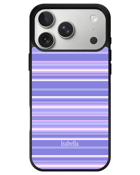 iPhone Premium Glam Case - Lavender Stripes