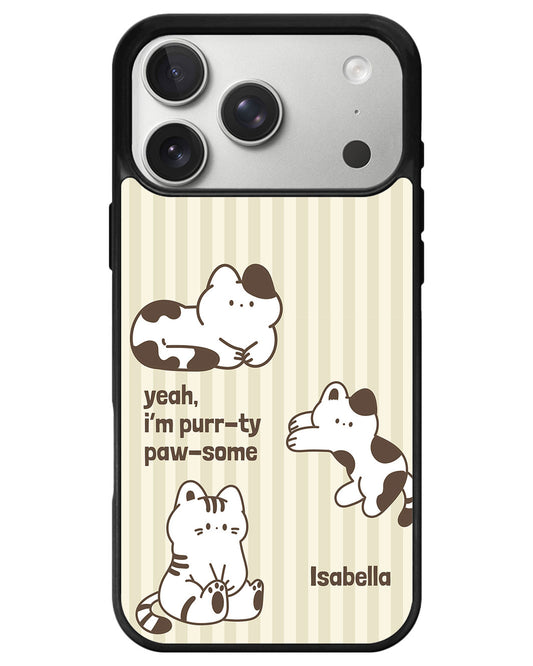 iPhone Premium Glam Case - Purrty Pawsome