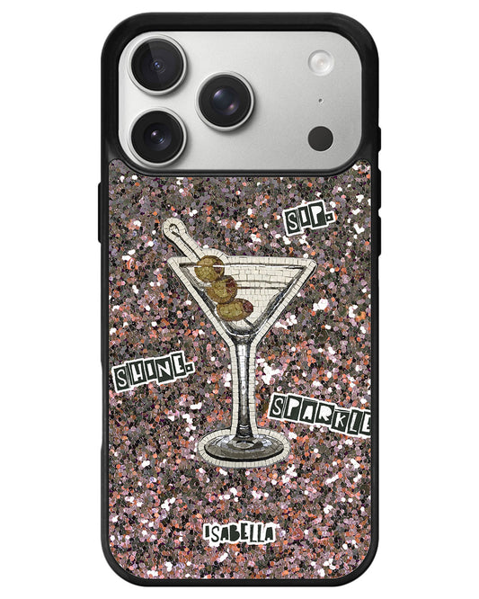 iPhone Premium Glam Case - Sip Shine Sparkle