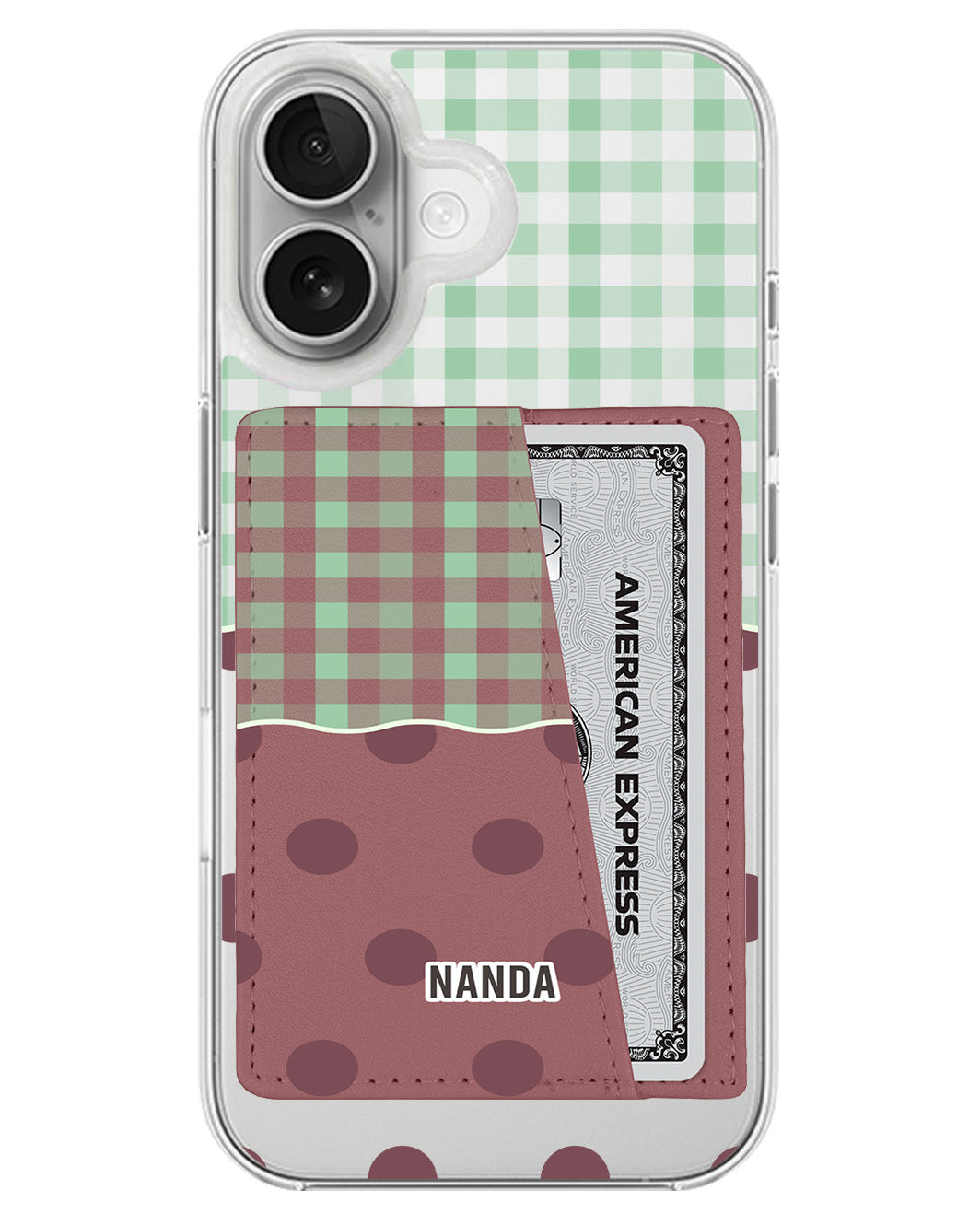 iPhone Leather Wallet Case - Mint Picnic Day