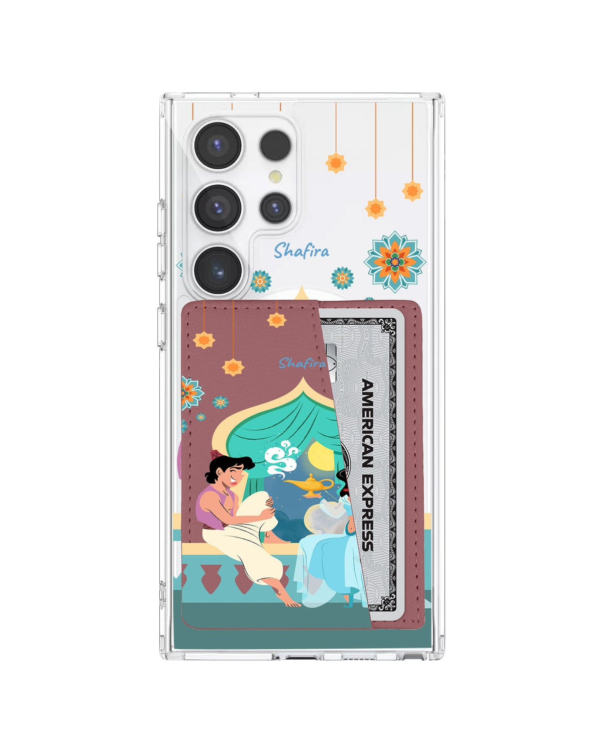 Android Leather Wallet Case - Aladdin With Jasmin
