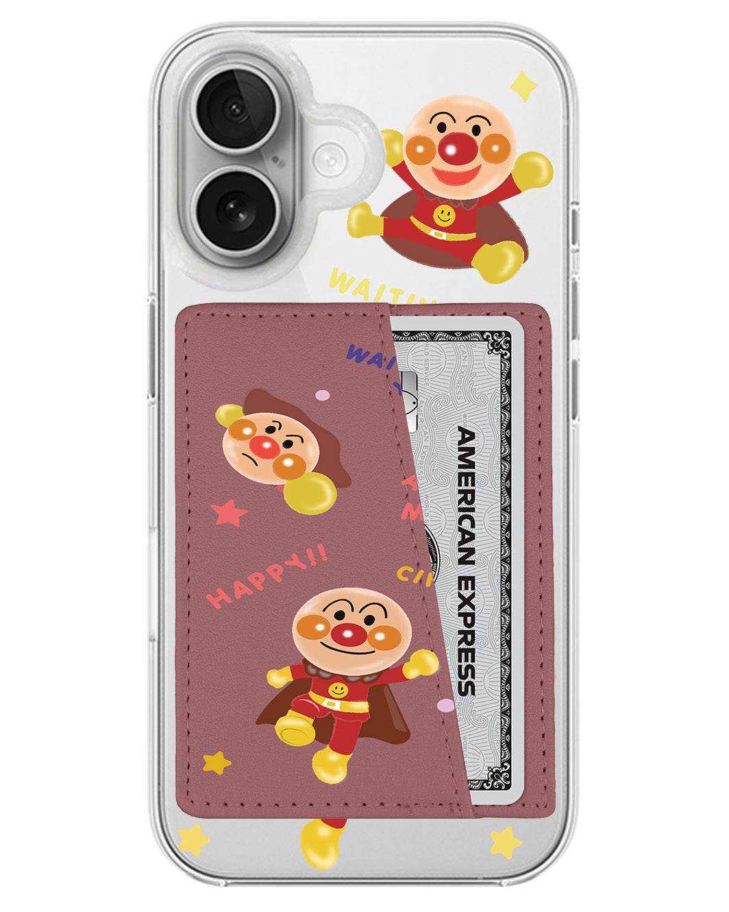 iPhone Leather Wallet Case - Waiting For U Anpanman