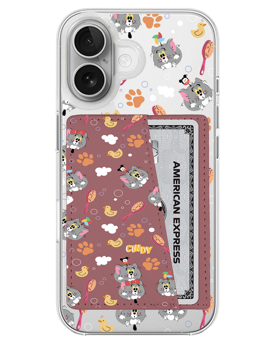 iPhone Leather Wallet Case - Tom The Cat