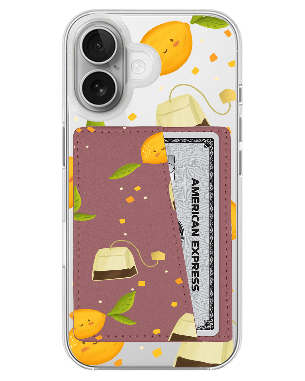 iPhone Leather Wallet Case - Lemon Tea