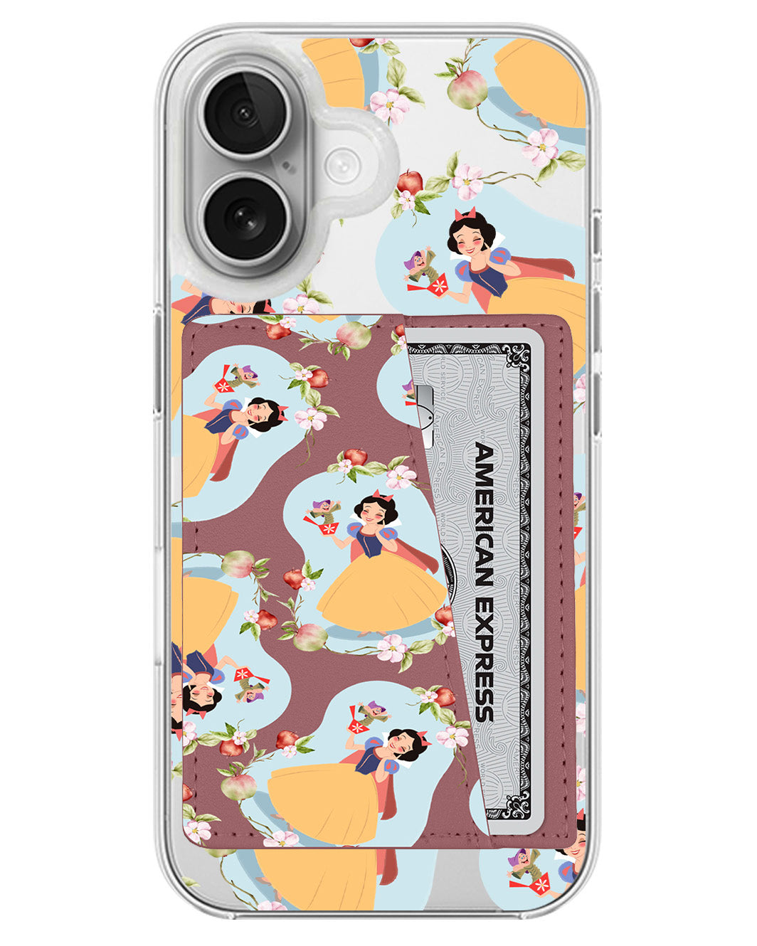 iPhone Leather Wallet Case - Snow White Pattern