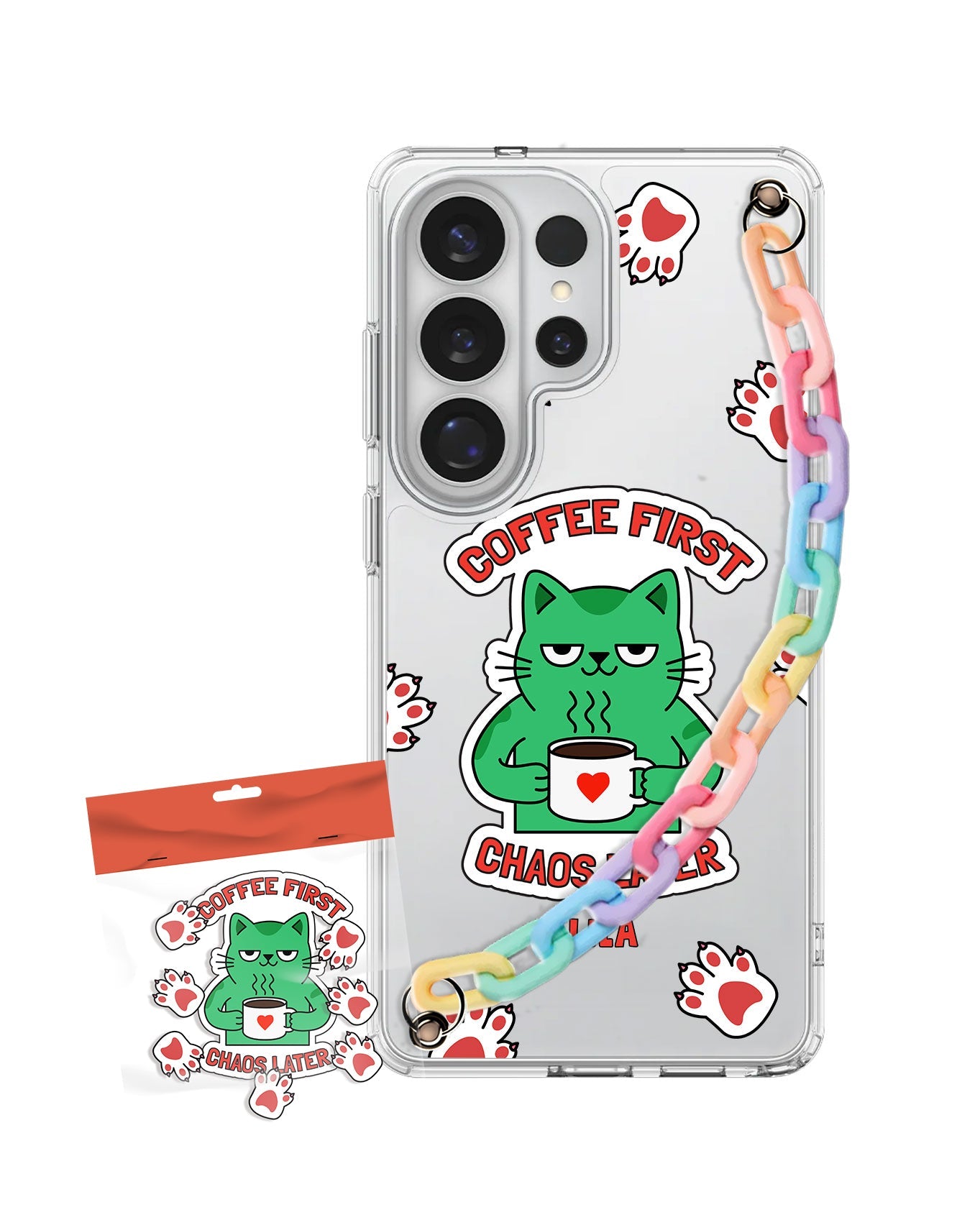 Android Chain Strap Case - Coffee Before Chaos