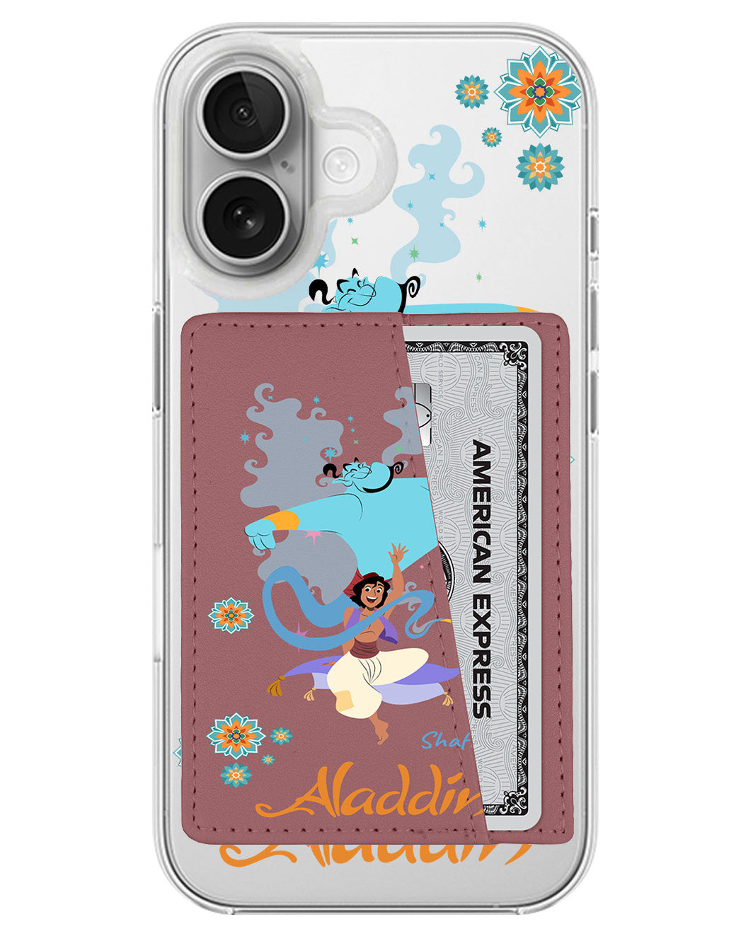 iPhone Leather Wallet Case - Aladdin And Genie