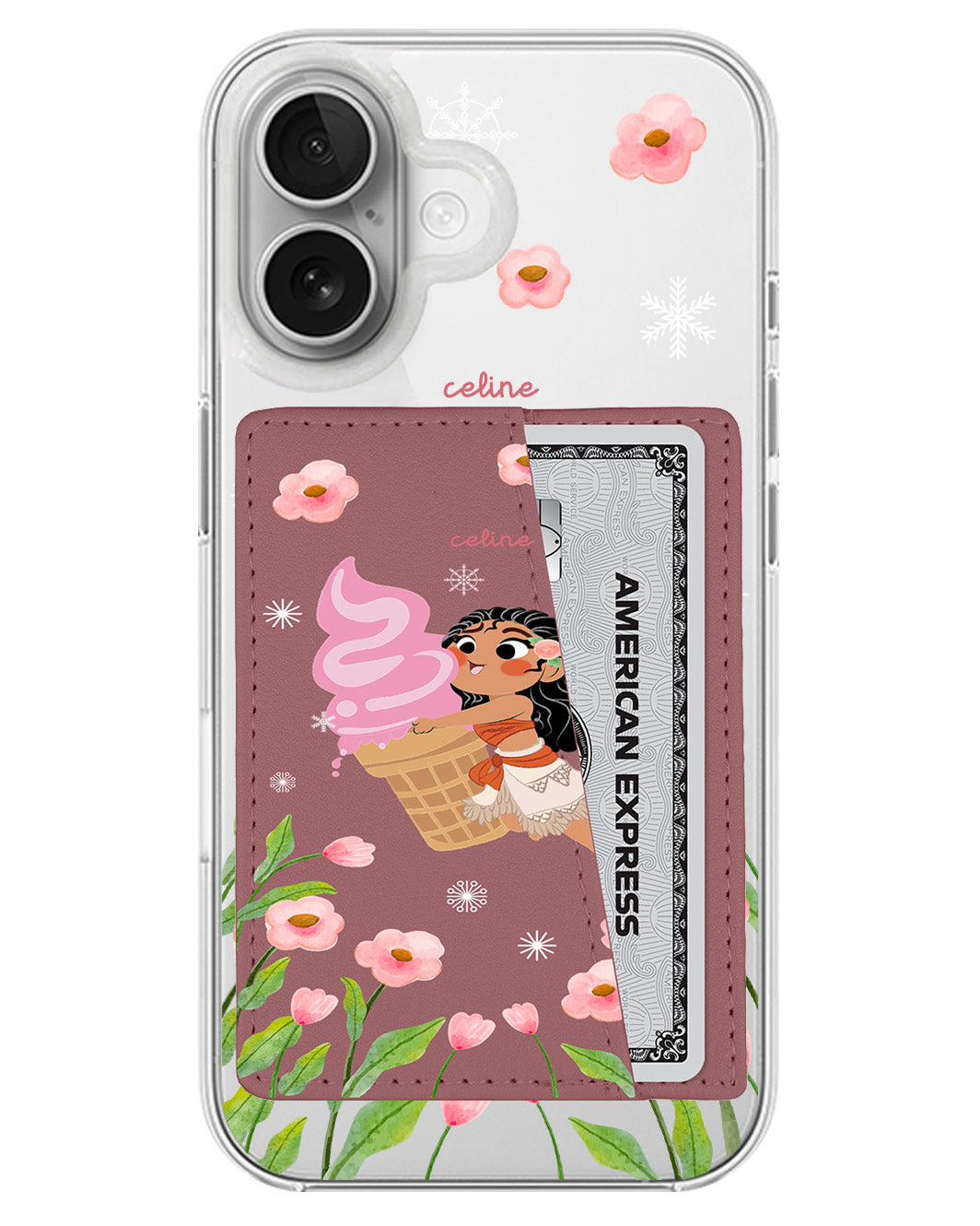 iPhone Leather Wallet Case - Moana Ice