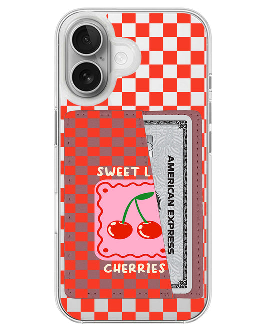 iPhone Leather Wallet Case - Sweet Like Cherries