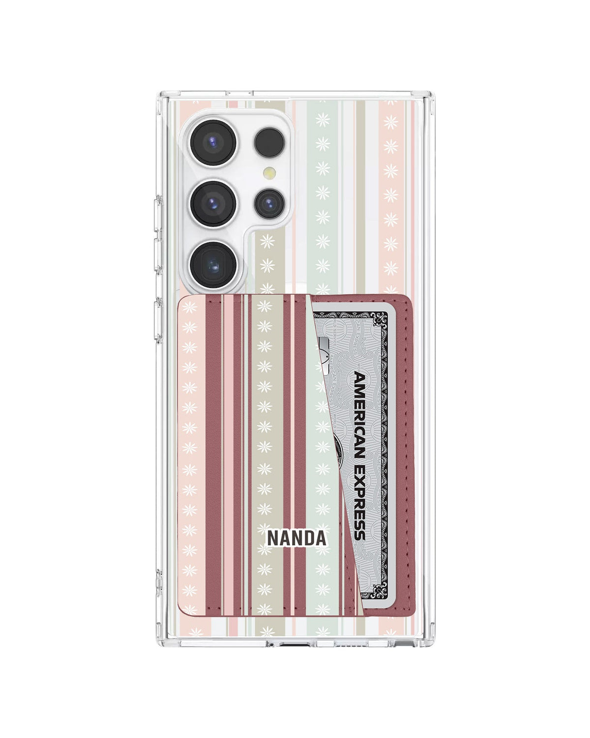Android Leather Wallet Case - Soft Bloom Stripes