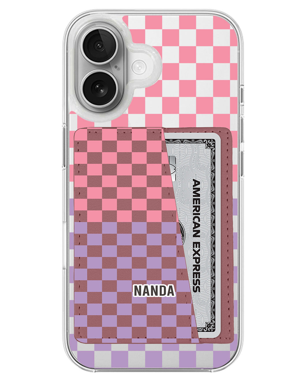 iPhone Leather Wallet Case - Candy checkmate