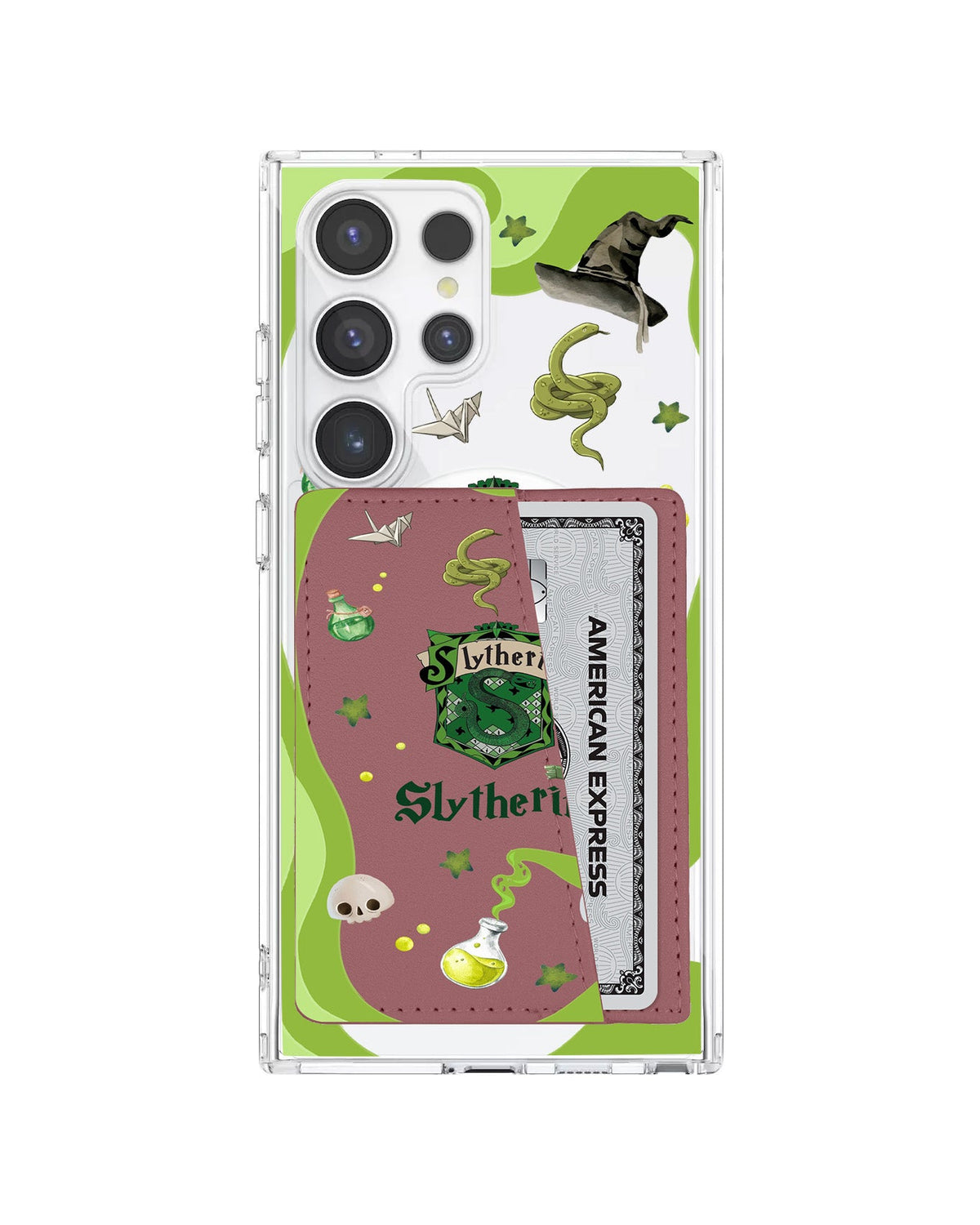 Android Leather Wallet Case - Slytherin