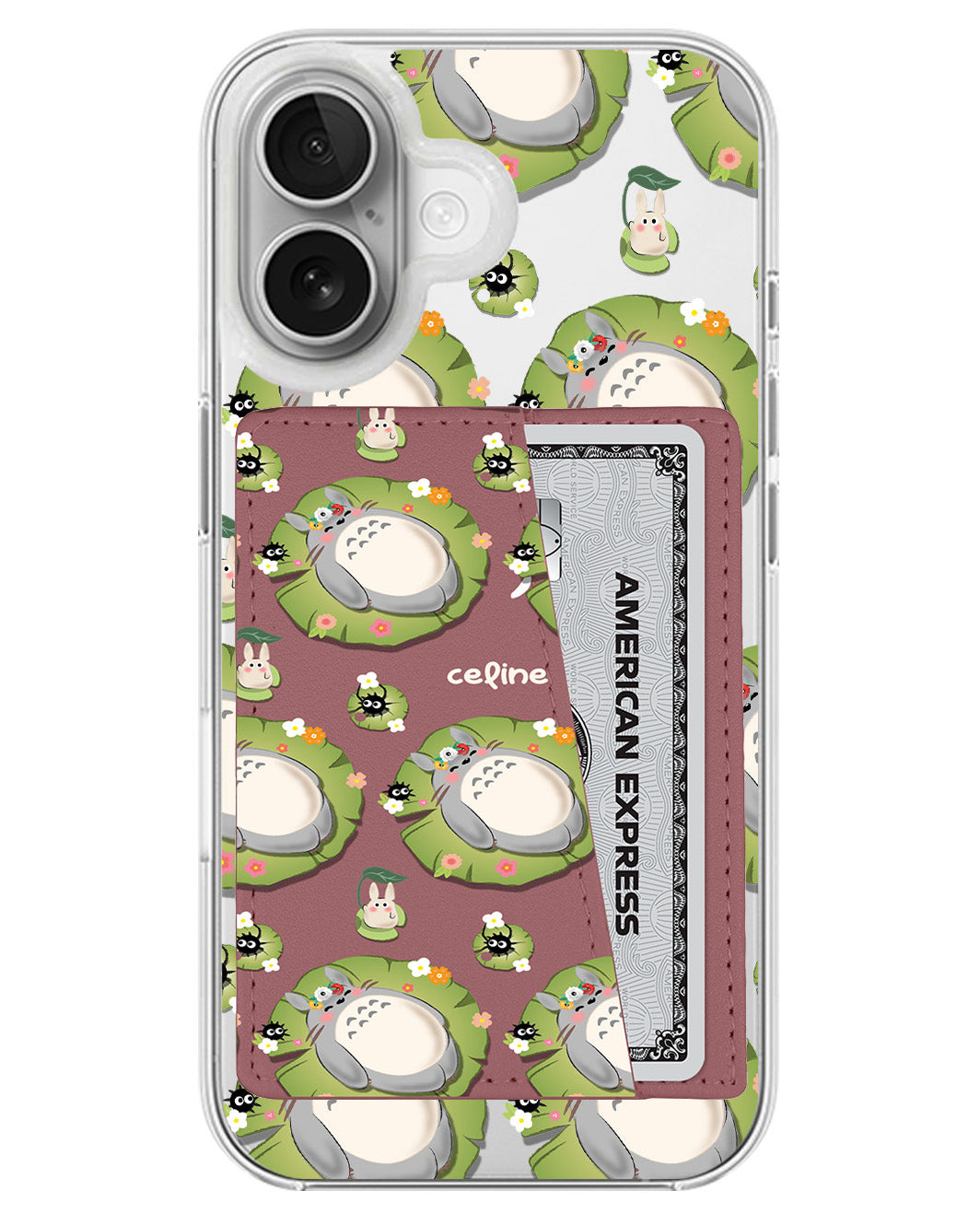 iPhone Leather Wallet Case - Totoro pattern