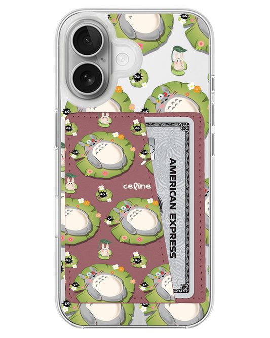 iPhone Leather Wallet Case - Totoro pattern