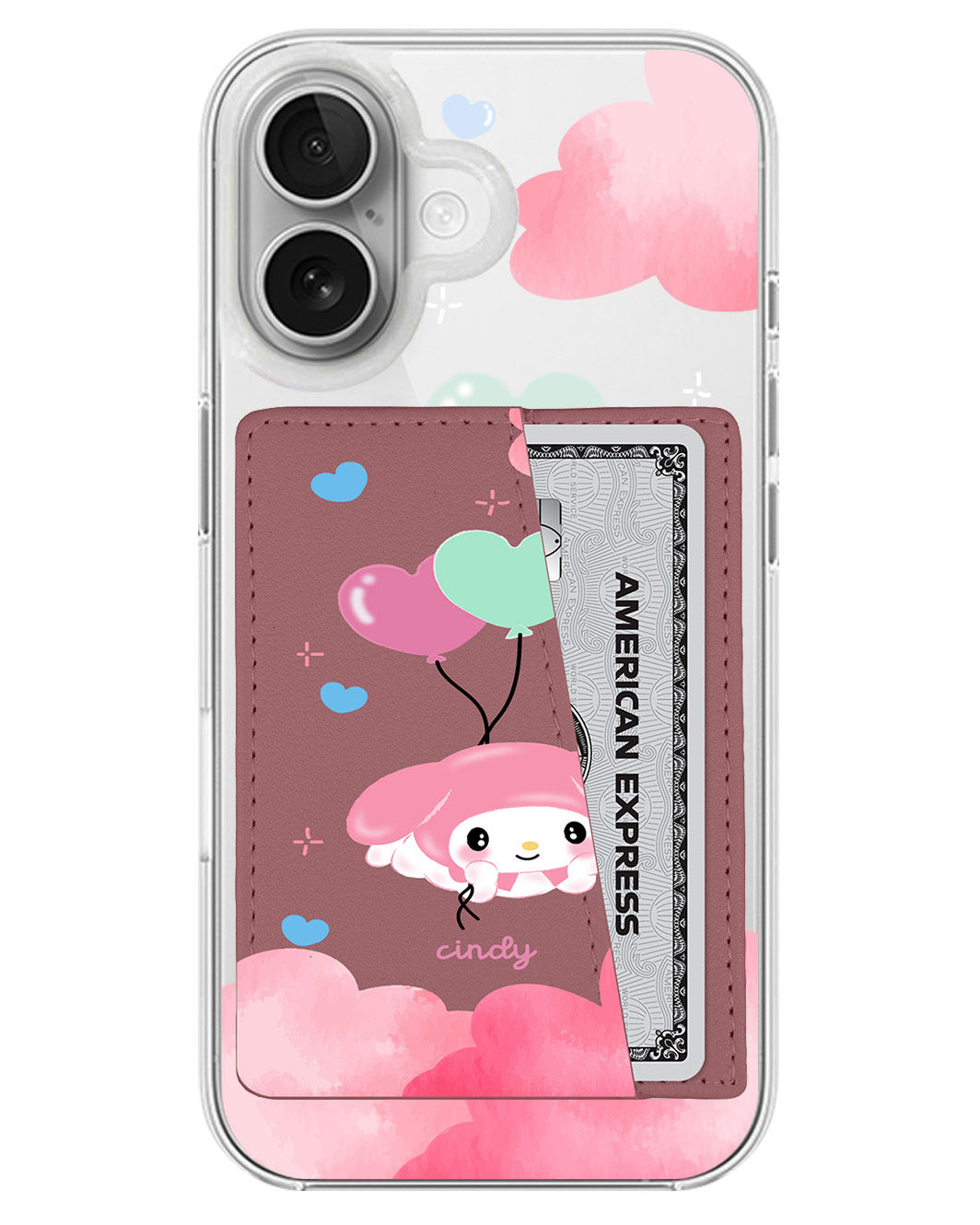 iPhone Leather Wallet Case - Balloon Melody