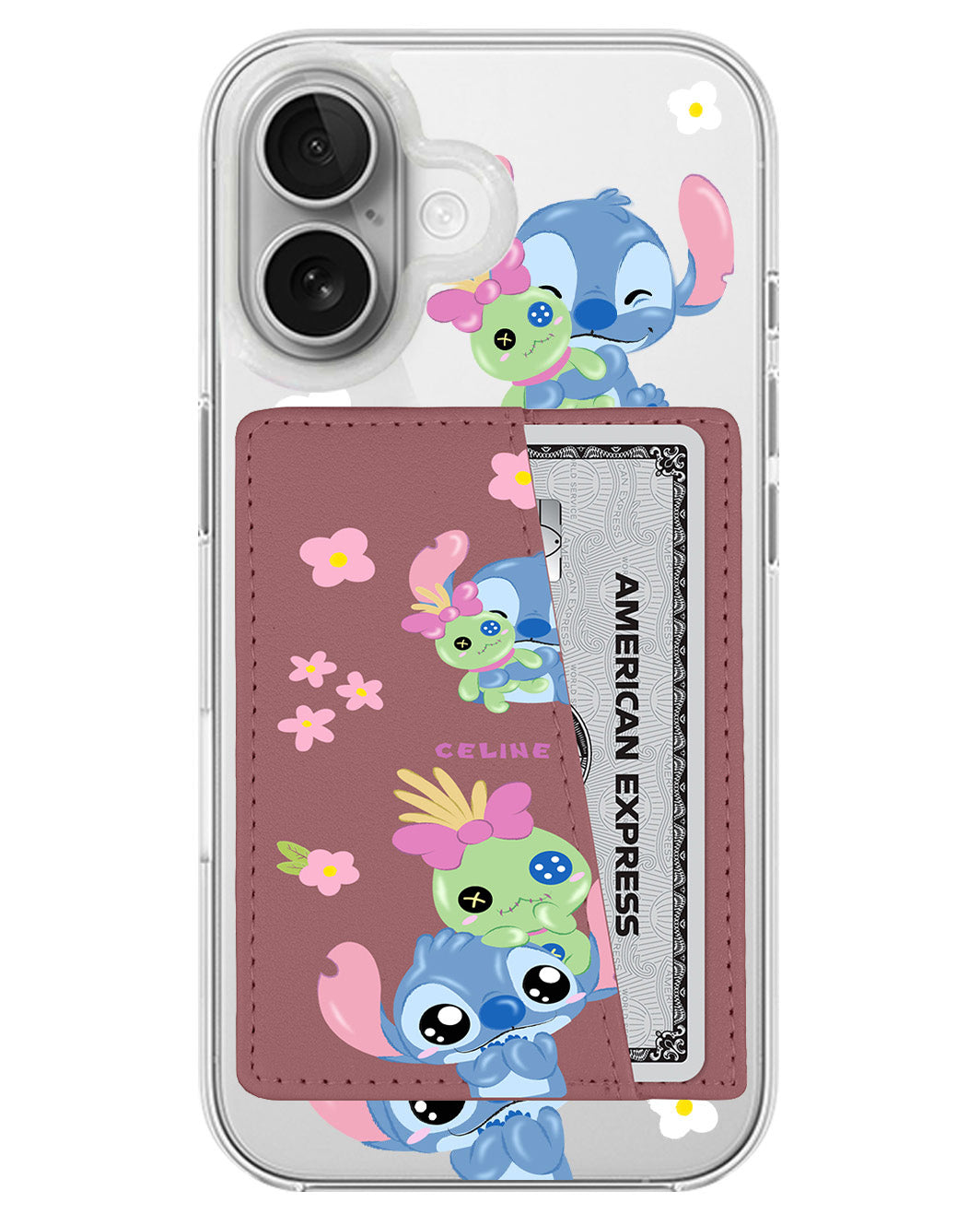 iPhone Leather Wallet Case - Cute Stitch