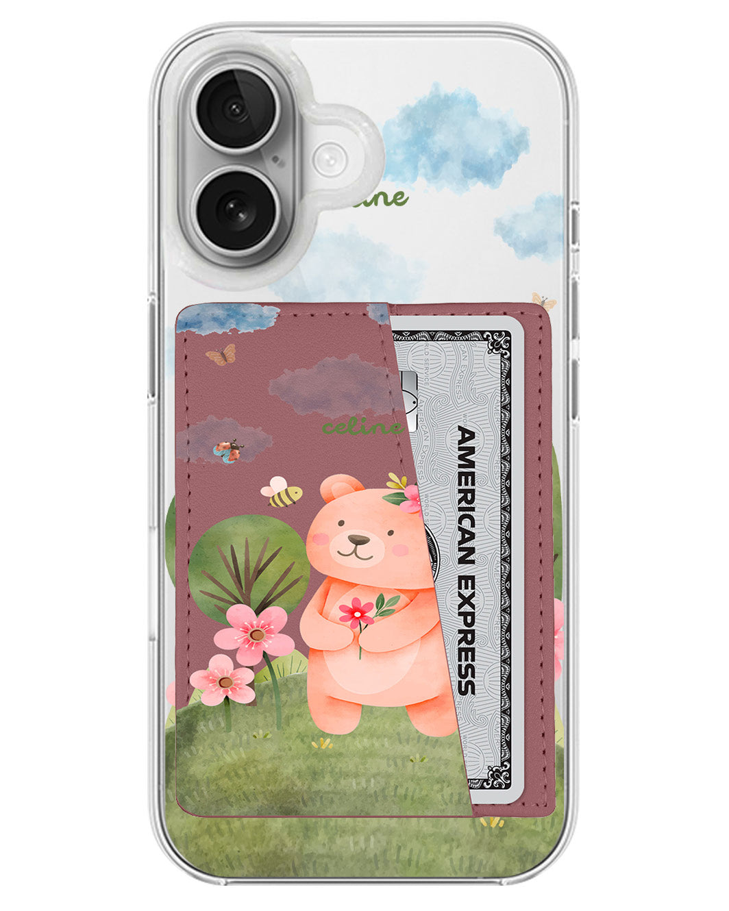 iPhone Leather Wallet Case - Bear In Spring
