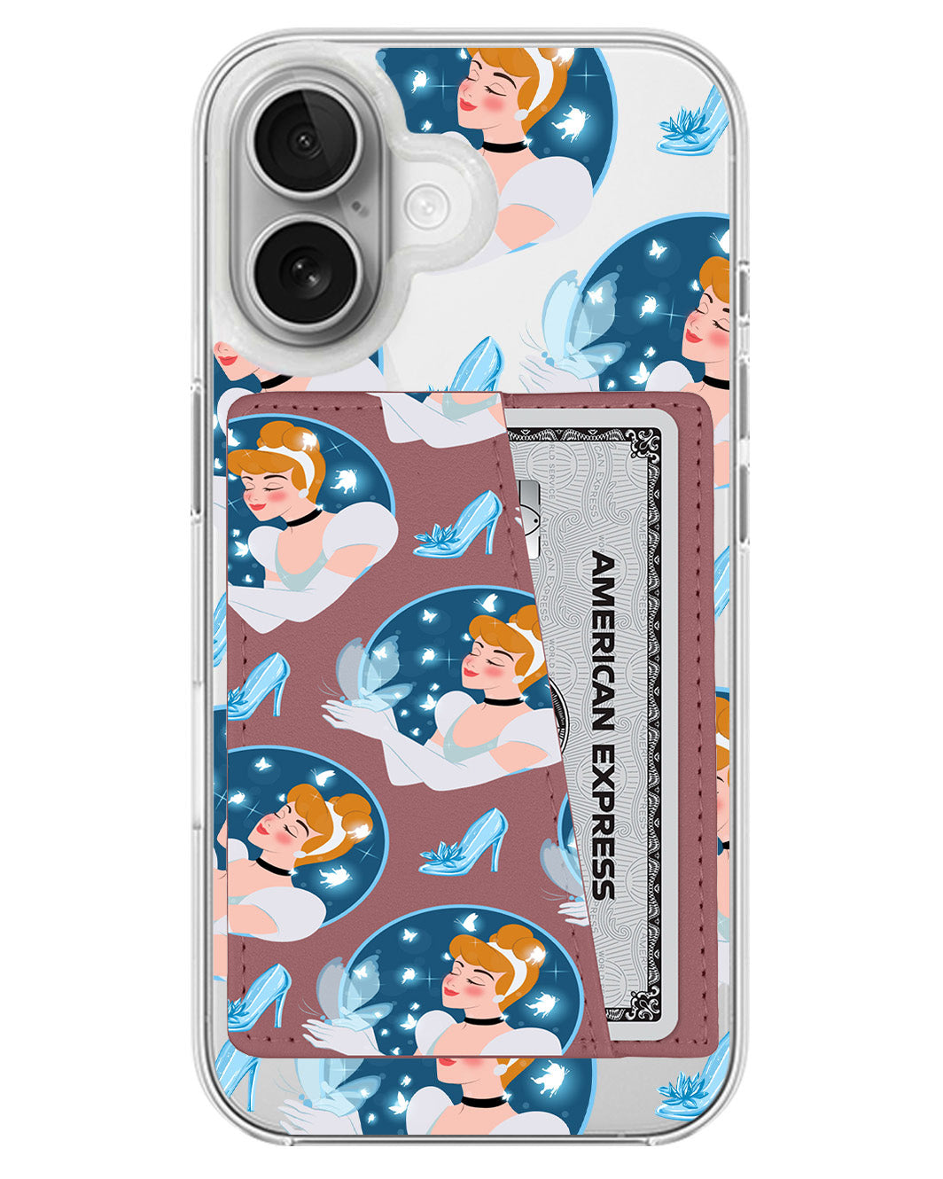 iPhone Leather Wallet Case - Cinderella Pattern