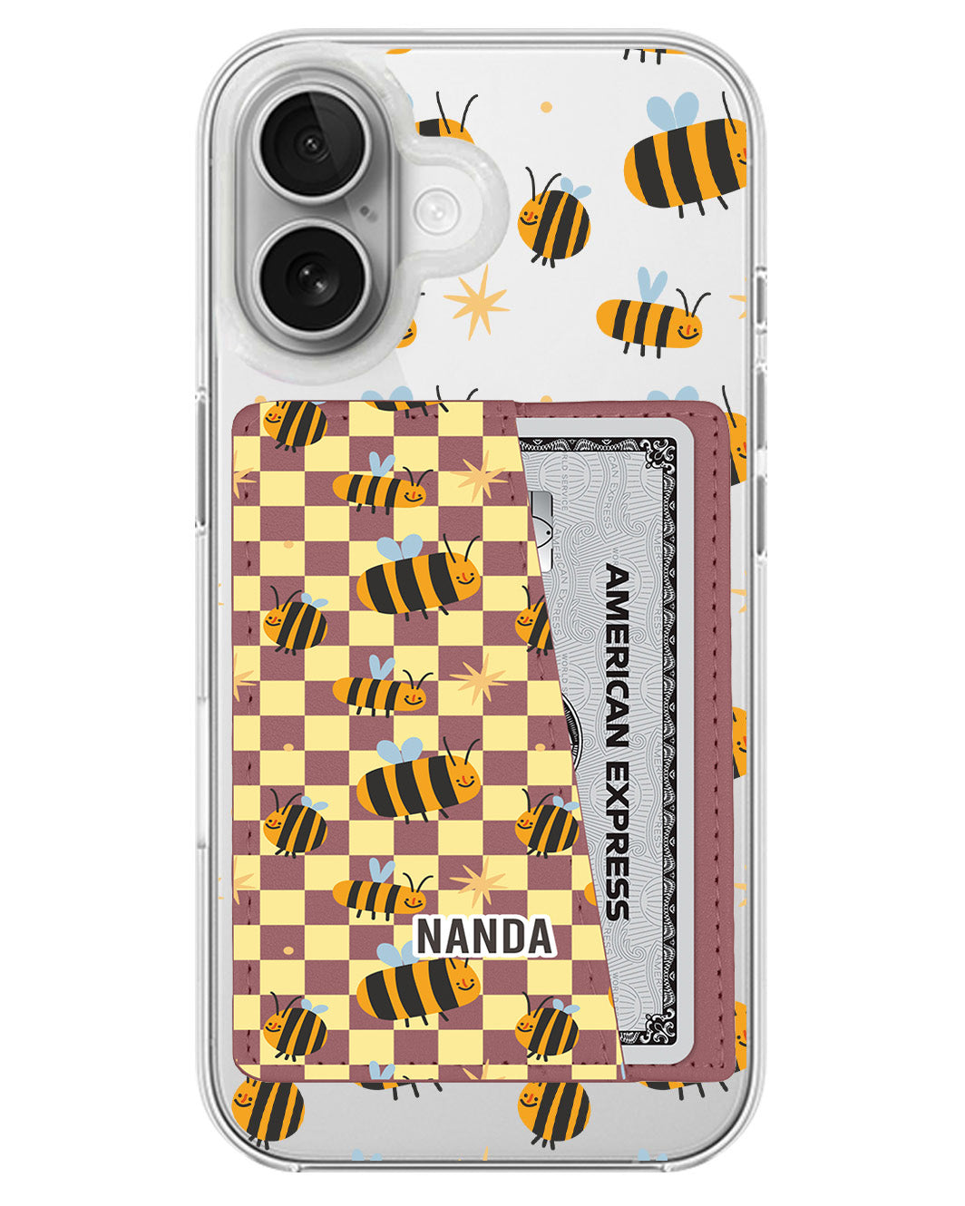 iPhone Leather Wallet Case - Bee Happy
