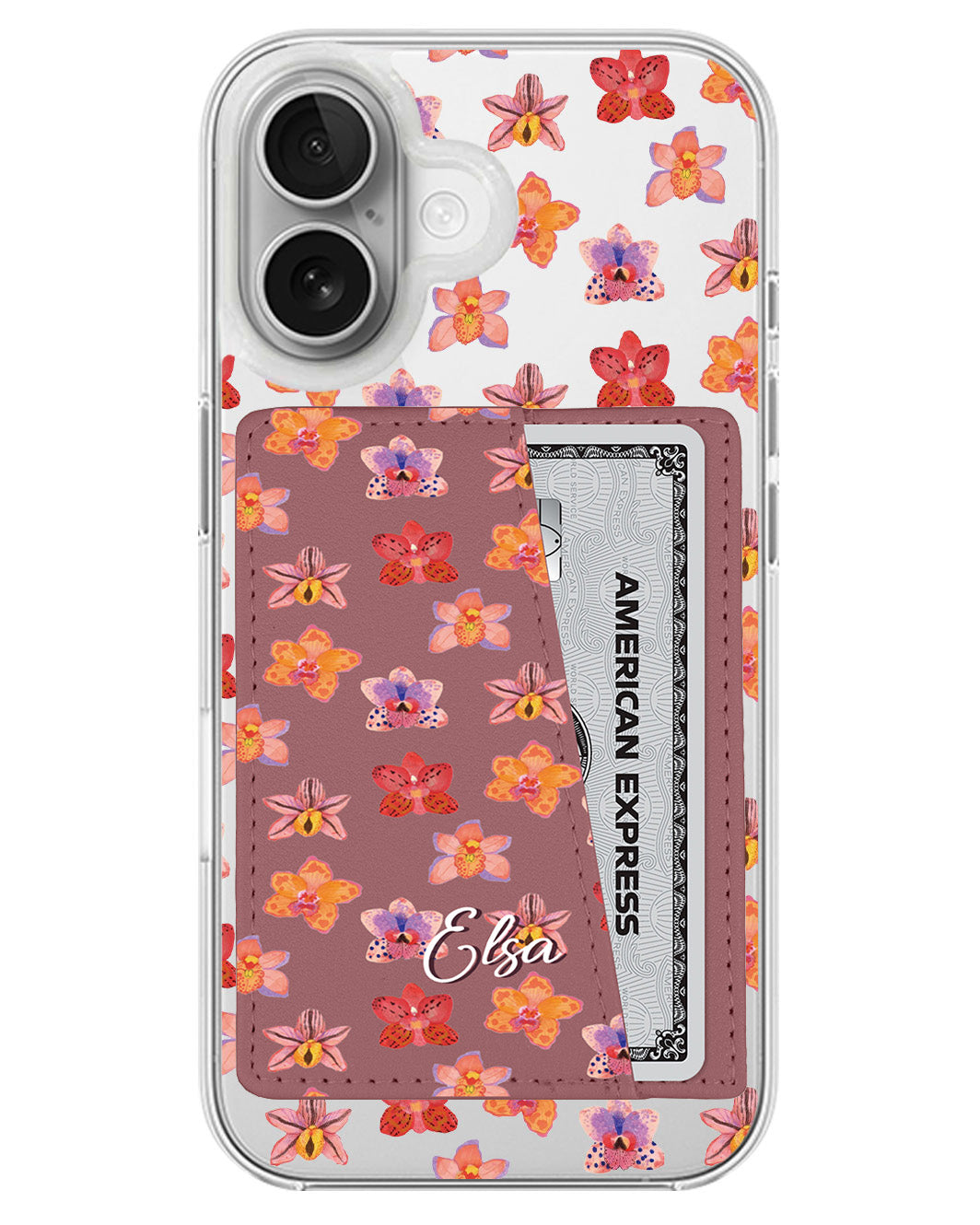 iPhone Leather Wallet Case - Floral Twilight