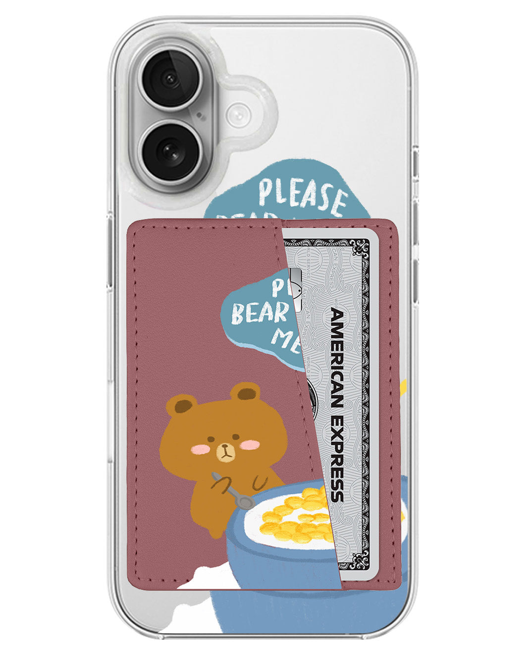 iPhone Leather Wallet Case - Bear Cereal