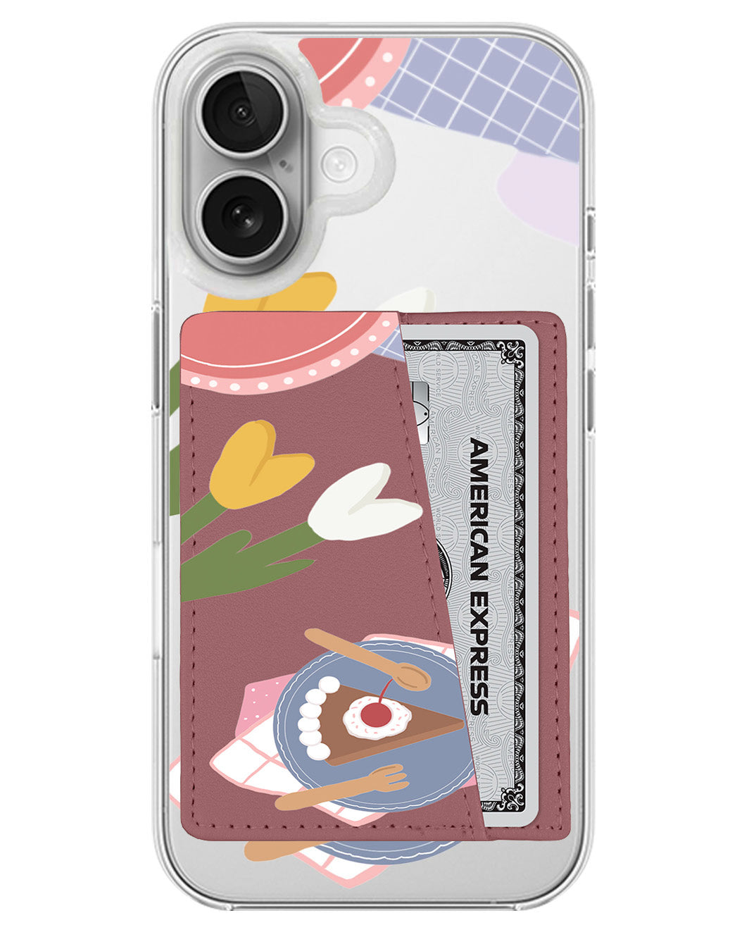 iPhone Leather Wallet Case - Picnic Day Cake