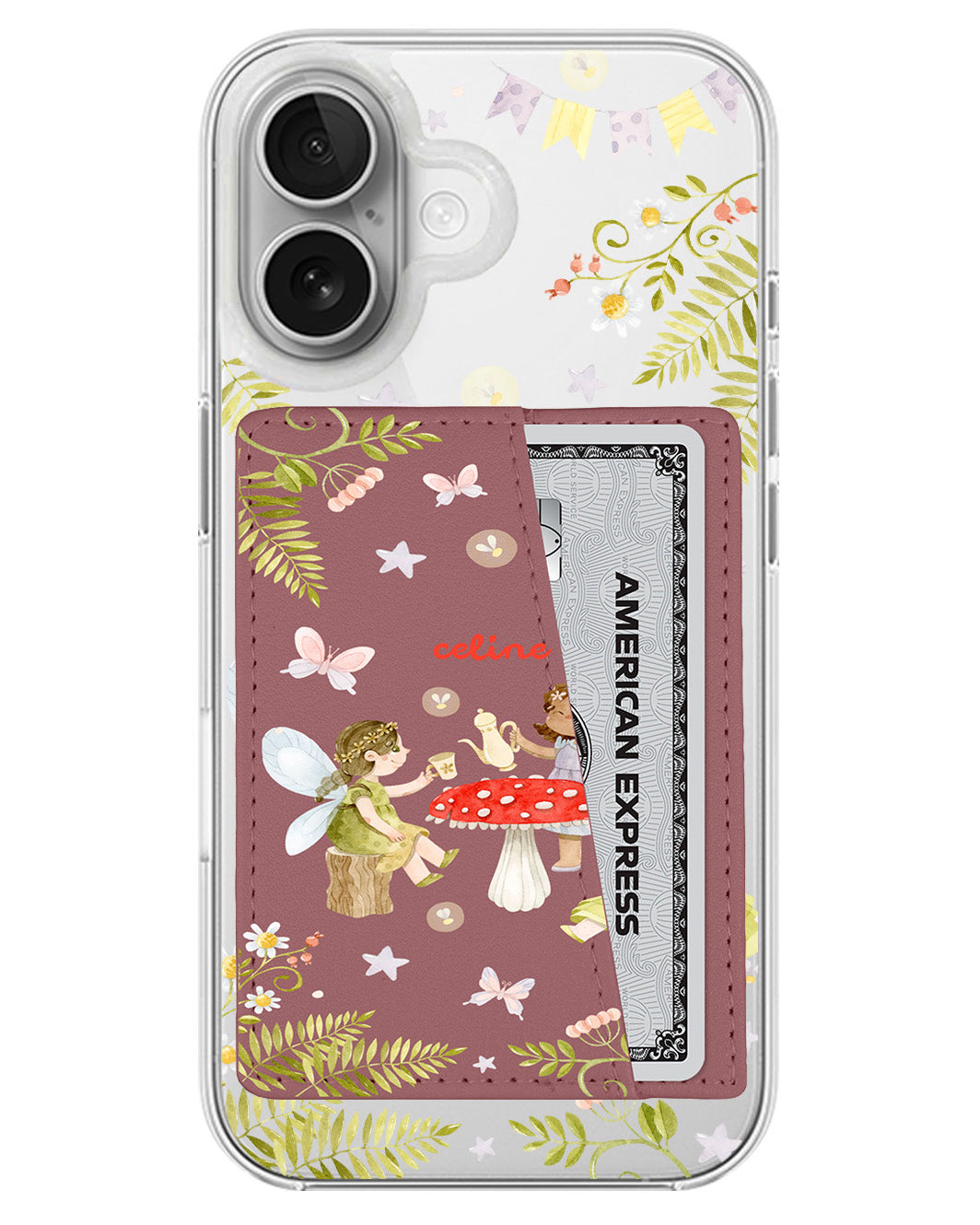 iPhone Leather Wallet Case - Tea Party