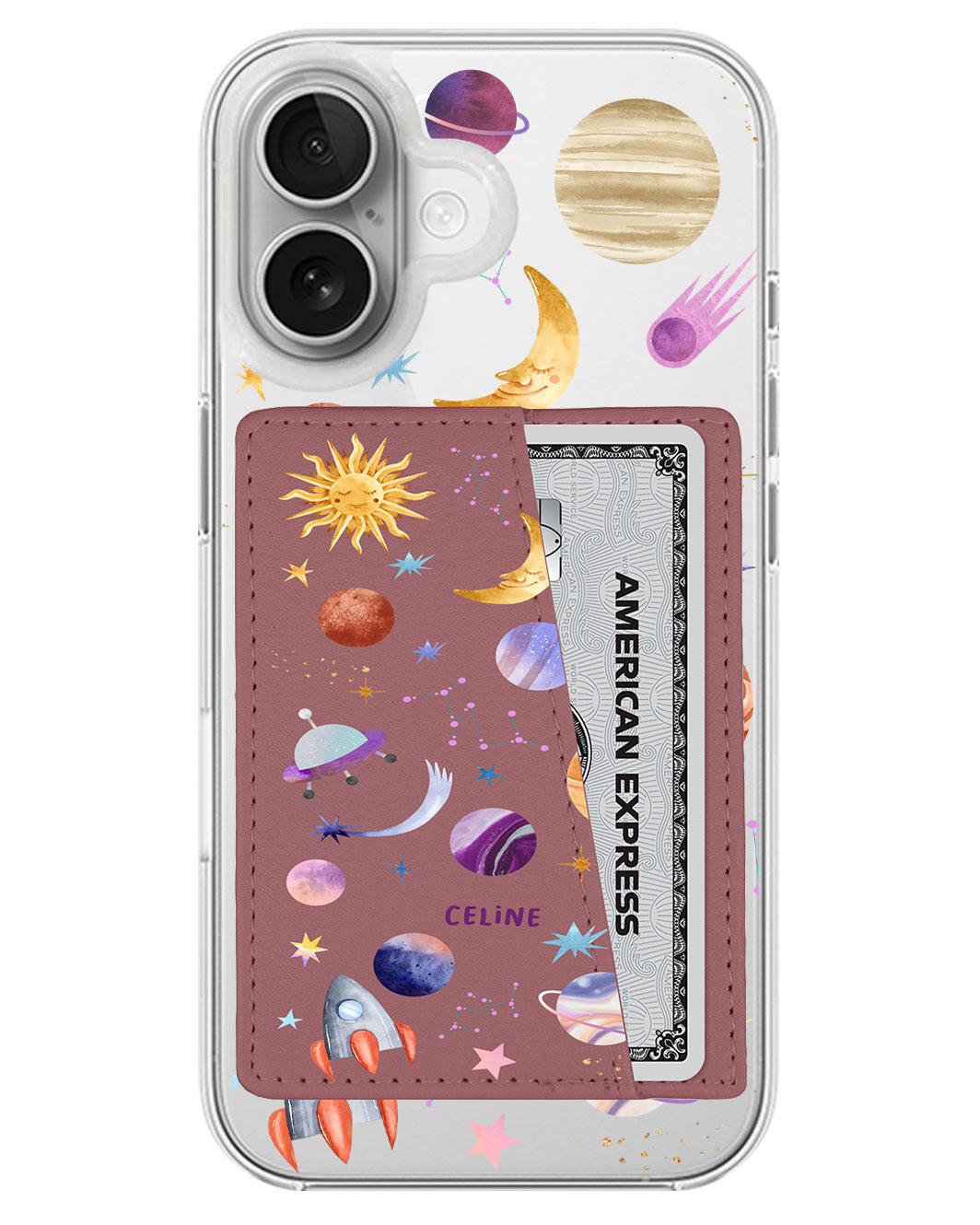 iPhone Leather Wallet Case - Planetarium
