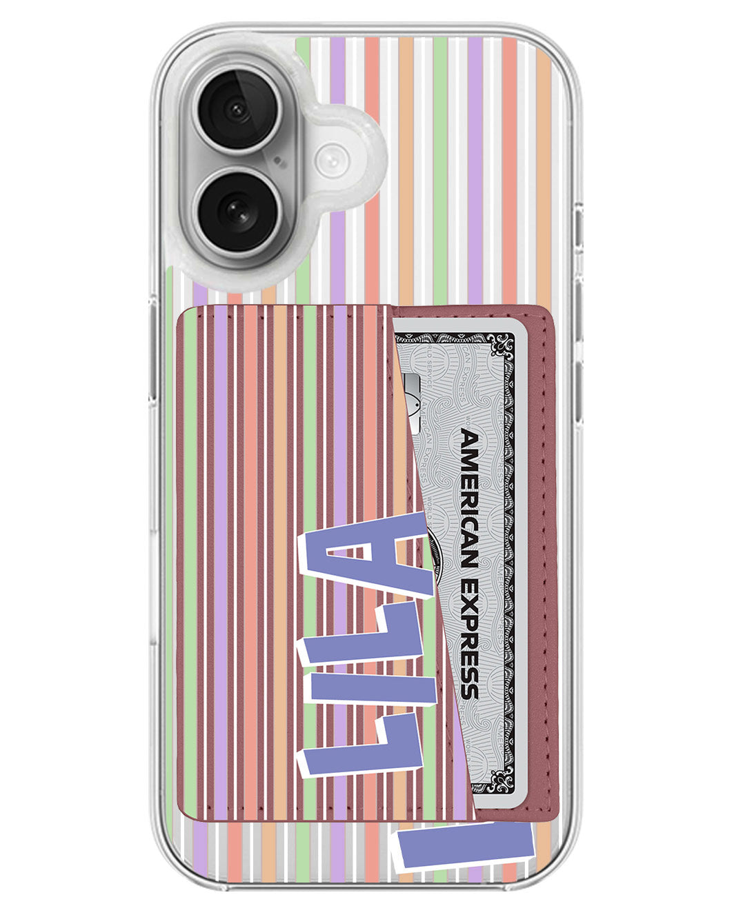 iPhone Leather Wallet Case - Rainbow Linen