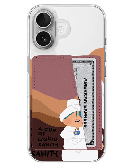 iPhone Leather Wallet Case - Shower Time